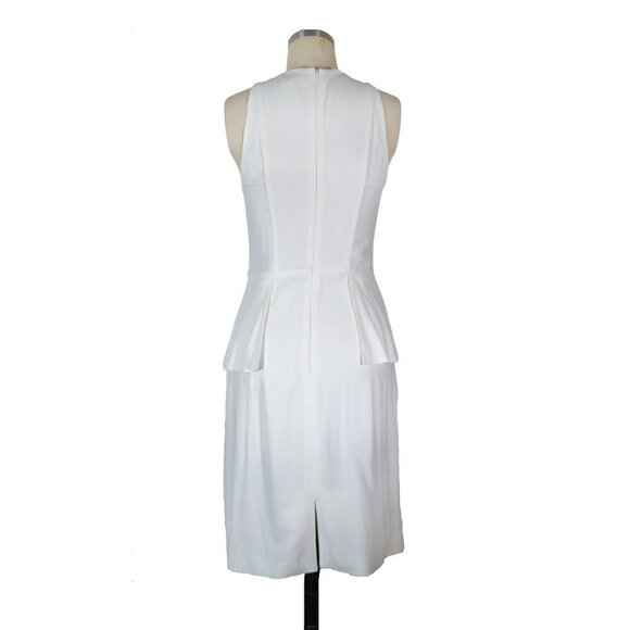 Theory Fefe Fitted Peplum Dress White Sz 0 work business professional classic - Picture 2 of 10